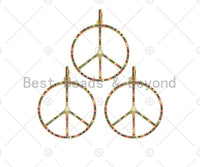 CZ Micro Pave Peace Symbol Pendant/Charm,sku#ML42