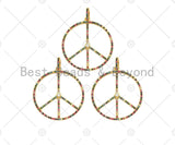 CZ Micro Pave Peace Symbol Pendant/Charm,sku#ML42