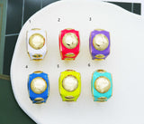 CZ Enamel Funky Chunky Ring, Sku#O106