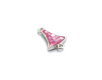 Natural Pink Shell Fan Shape Charm, 15x10mm, Sku#Z264