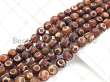 Natural Tibetan Brown Red Evil Eye Agate Beads, SKU#U1106