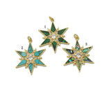 Abalone Turquoise Malachite North Star Charm, Sku#L683