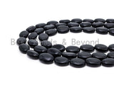 Quality Matte Black Oval Onyx Flat Oval Beads, 8x12mm/10x14mm/13x18mm/15x20mm Gemstones Beads,Oval Black Beads 15.5" Full Strand SKU#Q37