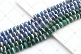 Quality DZI Blue/Green Agate Beads, Rondelle with One line Tibetan Agate Beads, 10x14mm Agate,15 Full Strand, SKU#U1182