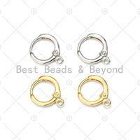 Round One Touch Earring Making Hoop, Gold/Silver huggie hoop