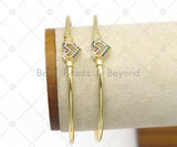 CZ Heart Open Cuff Bracelet, Sku#LK516