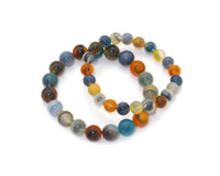 Multicolor Natural Agate Round Smooth Elastic Bracelet, 8mm/10mm, Sku#U1476