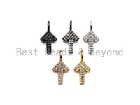 CZ Micro Pave Arrow Charm, Cubic Zirconia Cute Arrow Charm, 7x15mm, sku# X142