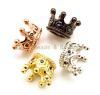 CZ Crown Black Micro Pave Beads, Cubic Zirconia Spacer Beads, Crown Beads,10x7mm, sku#G163