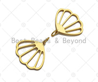 18K Gold Frame Shell Shaped Pendant/Charm, Fan Shell Shape Charm, Minimalist Jewelry, Jewelry making findings,20x19mm,sku#Y316