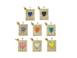 CZ Enamel Heart Charm, Sku#JL85