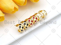 Enamel Star On Band Shape Earrings, Sku#LK449