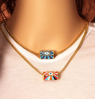 Colorful Protection Eye Cuban Chain Necklace, sku#EF196