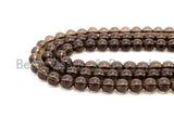 Natural Smoky Quartz Round Smooth beads, 6mm/8mm/10mm/12mm Round Quartz beads,15.5 Full Strand, SKU#V12