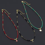 Gemstone Gold Spacer beaded Necklace, sku#O118