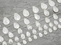 High Quality White Mother of Pearl, 15x20mm/18x25mm/25x35mm, Mop Shell, White Shell, Flat Teardrop Shape Beads, 15inch strand,SKU#T11