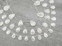 High Quality White Mother of Pearl, 15x20mm/18x25mm/25x35mm, Mop Shell, White Shell, Flat Teardrop Shape Beads, 15inch strand,SKU#T11