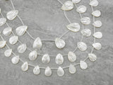 High Quality White Mother of Pearl, 15x20mm/18x25mm/25x35mm, Mop Shell, White Shell, Flat Teardrop Shape Beads, 15inch strand,SKU#T11