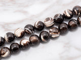 Natural Mother of Pearl beads, 8mm/10mm Brown Plated Mother of Pearl Round Beads strand, 16inch full strand, SKU#T54