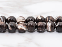 Natural Mother of Pearl beads, 8mm/10mm Brown Plated Mother of Pearl Round Beads strand, 16inch full strand, SKU#T54