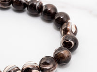 Natural Mother of Pearl beads, 8mm/10mm Brown Plated Mother of Pearl Round Beads strand, 16inch full strand, SKU#T54