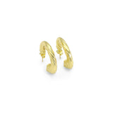 Thick Twisted Gold Hoop Earrings, Sku#LK848