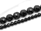 6mm/8mm/10mm/12mm High Quality Natural Matte Black Onyx Beads, Loose Round Smooth Middle Part Faceted Gemstone bead, 15.5inch strand, SKU#V6
