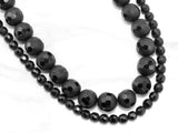 6mm/8mm/10mm/12mm High Quality Natural Matte Black Onyx Beads, Loose Round Smooth Middle Part Faceted Gemstone bead, 15.5inch strand, SKU#V6