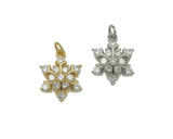 CZ Snowflake Charm, Sku#F1464