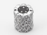 CZ Micro Pave European Large Hole 8x10mm Beads, SKU#N39