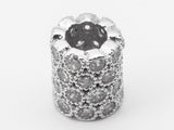 CZ Micro Pave European Large Hole 8x10mm Beads, SKU#N39