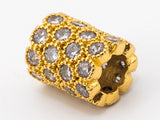 CZ Micro Pave European Large Hole 8x10mm Beads, SKU#N39