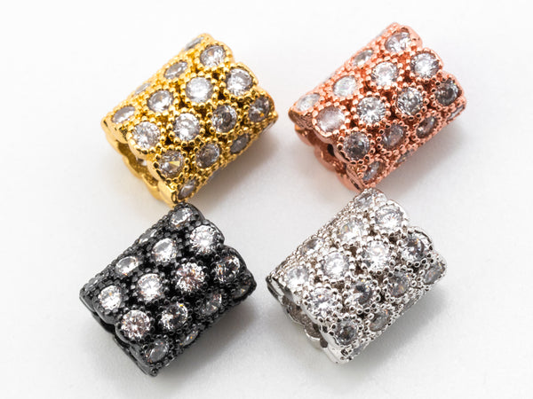 CZ Micro Pave European Large Hole 8x10mm Beads, SKU#N39