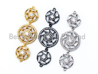 CZ Micro Pave Flower Connector for Bracelet/Necklace, Link Connector, Spacer Connector,  16x50mm,sku#M192