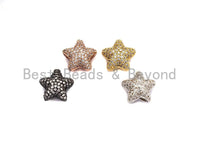 CZ Micro Pave Five Point Puffy Star Spacer Beads, sku#C105