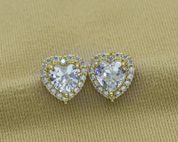 CZ Heart Earring, Sku#LD206