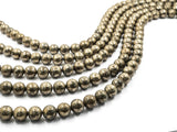 Quality Natural Pyrite  smoothy roundbeads,12mm,SKU#W1