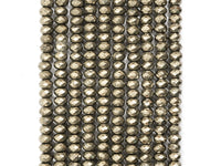 Quality Natural Faceted Pyrite Rondelle Beads,6x10mm/5x8mm/6x4mm/4x3mm/3x2mm, Pyrite Gemstone Beads, 15.5" Full Strand SKU#W4
