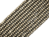 Quality Natural Faceted Pyrite Rondelle Beads,6x10mm/5x8mm/6x4mm/4x3mm/3x2mm, Pyrite Gemstone Beads, 15.5" Full Strand SKU#W4