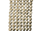 Quality Natural Pyrite Coin Beads, Faceted Flat Coin Pyrite Gemstone Beads, 8mm/10mm/12mm Coin Pyrite, 16" Full Strand, SKU#W12