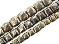 Quality Natural Pyrite Square Shape Beads, 8mm/10mm/ 12mm Smooth Flat Square Pyrite Gemstone Beads, 15-16inches Full Strand, SKU#W14