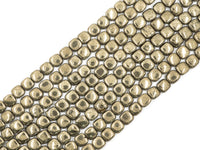 Quality Natural Pyrite Square Shape Beads, 8mm/10mm/ 12mm Smooth Flat Square Pyrite Gemstone Beads, 15-16inches Full Strand, SKU#W14