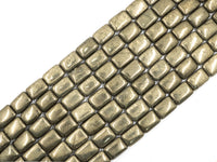 Quality Natural Pyrite Rectangular Beads, Rectangle Smooth Pyrite Gemstone Beads, 8x10mm/10x14mm/12x16mm, SKU#W16