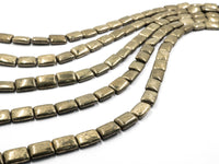 Quality Natural Pyrite Rectangular Beads, Rectangle Smooth Pyrite Gemstone Beads, 8x10mm/10x14mm/12x16mm, SKU#W16
