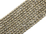 Natural Faceted Pyrite Tube Beads, Pyrite Faceted Long Oval Gemstone Beads,4x6mm/5x8mm/7x30mm, 15.5" FULL Strand, SKU#W19
