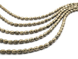 Natural Faceted Pyrite Tube Beads, Pyrite Faceted Long Oval Gemstone Beads,4x6mm/5x8mm/7x30mm, 15.5" FULL Strand, SKU#W19
