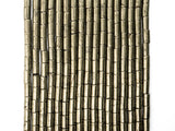 Quality Natural Pyrite CylinderTube Beads, 4x6mm/5x8mm/4x13mm/8x16mm Smooth Cylinder Pyrite Gemstone Beads, 15.5" Full Strand,  SKU#W20