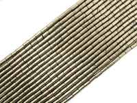Quality Natural Pyrite CylinderTube Beads, 4x6mm/5x8mm/4x13mm/8x16mm Smooth Cylinder Pyrite Gemstone Beads, 15.5" Full Strand,  SKU#W20