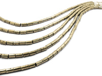 Quality Natural Pyrite CylinderTube Beads, 4x6mm/5x8mm/4x13mm/8x16mm Smooth Cylinder Pyrite Gemstone Beads, 15.5" Full Strand,  SKU#W20