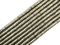 Natural Pyrite Heishi Beads, 3x6mm/ 4x8mm Pyrite Heishi Gemstone Beads, 15.5" FULL Strand,SKU#W21